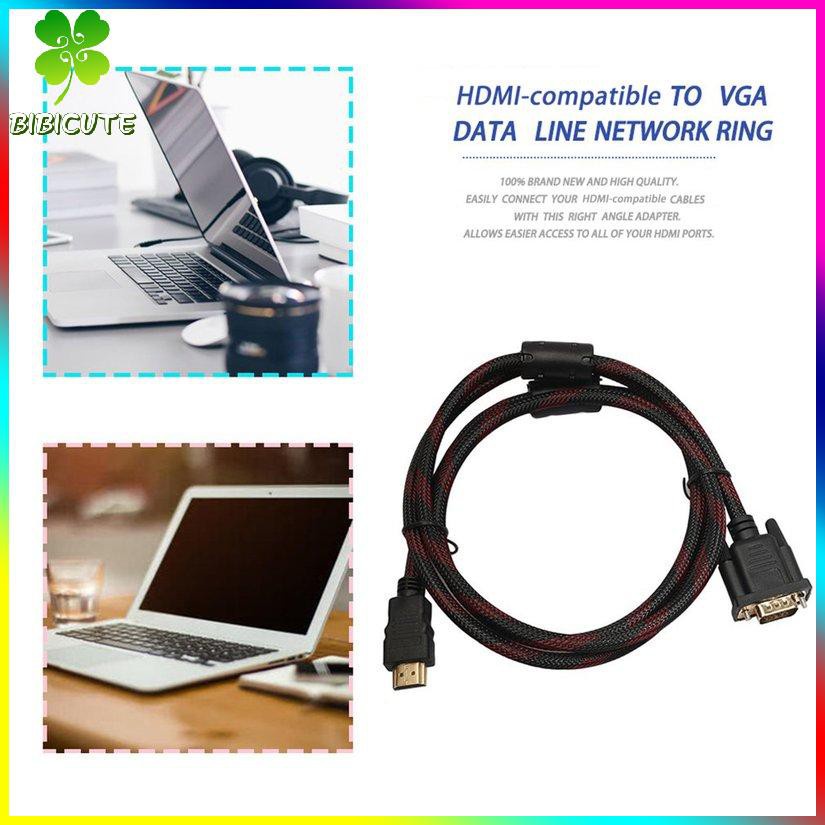 [Fast delivery]1.5M HDMI-compatible Male To VGA Data Connector Adapter Converter Cable Black