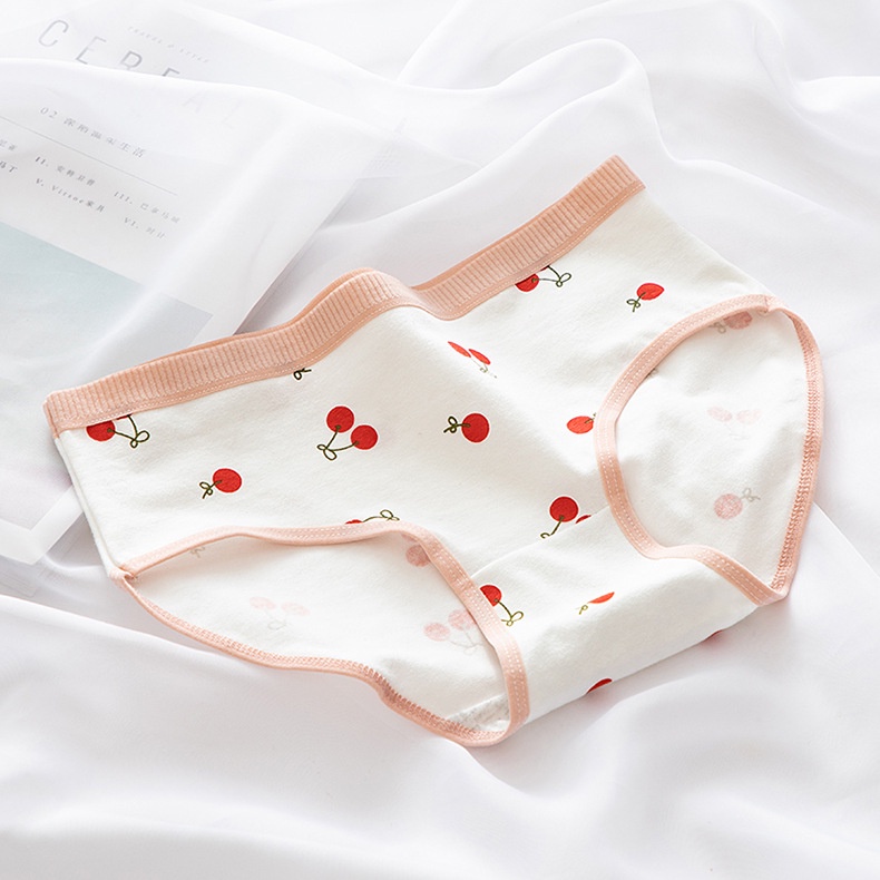 Set 5 quần lót nữ sinh NuciFera mẫu Cherry chất cotton mềm mát, co dãn nhiều SET88