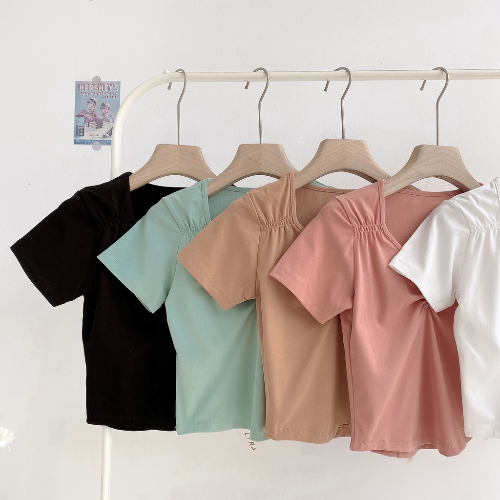 Áo phông croptop nhún ngực LYRA điểm nhấn ngực độc đáo cá tính - VSYAP0233