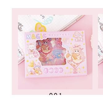 Hộp 4 Miếng Dán Sticker Kim Tuyến Nhỏ Nhiều Hình Đồng Màu Dễ Thương Làm Quà Tặng Trang Trí Đa Năng