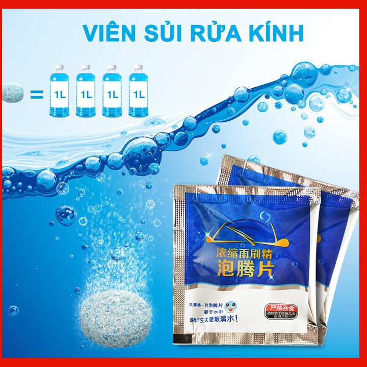 Viên sủi rửa kính ô tô, 1 viên pha 4 lít nước nước rửa kính ô tô