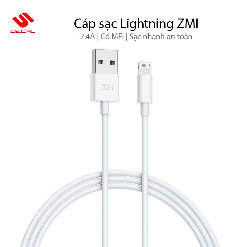 Cáp lightning ZMI có MFi, Hỗ trợ Phone 7/8 7p/8p / X / XR / XS Max / 11 / 12 / iPad, Model AL813