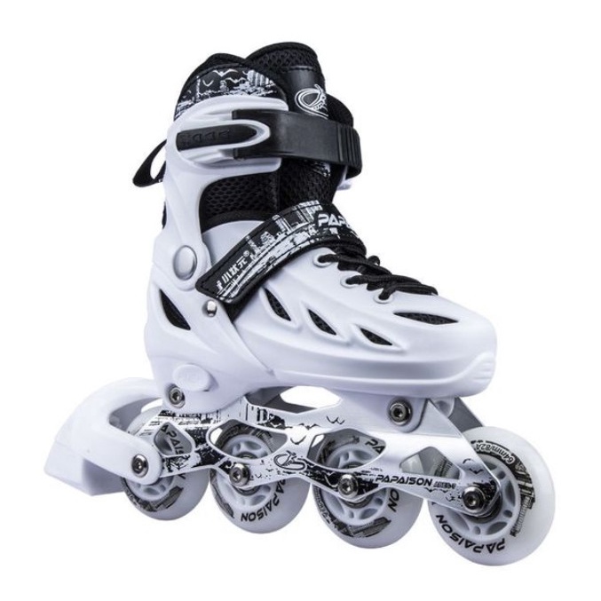 Giày trượt patin Papaison XZY-309 phát sáng 8 bánh, Bánh Cao su cao cấp ( Trắng M,L)