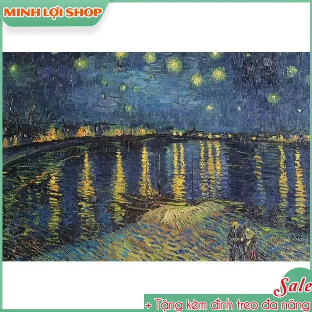 [HCM] Mẫu Tranh canvas Starry Night over the Rhone, 1888 Vincent Van Gogh VANGOGH05