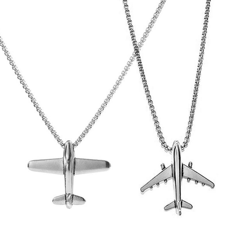 Vòng cổ Mặt Hình Máy Bay Bằng Thép Không Gỉ Thời Trang Hip-Pop