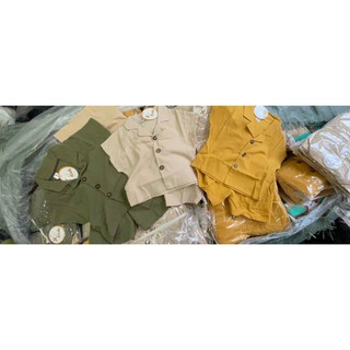 Bộ đũi cổ vest 1 màu cho bé