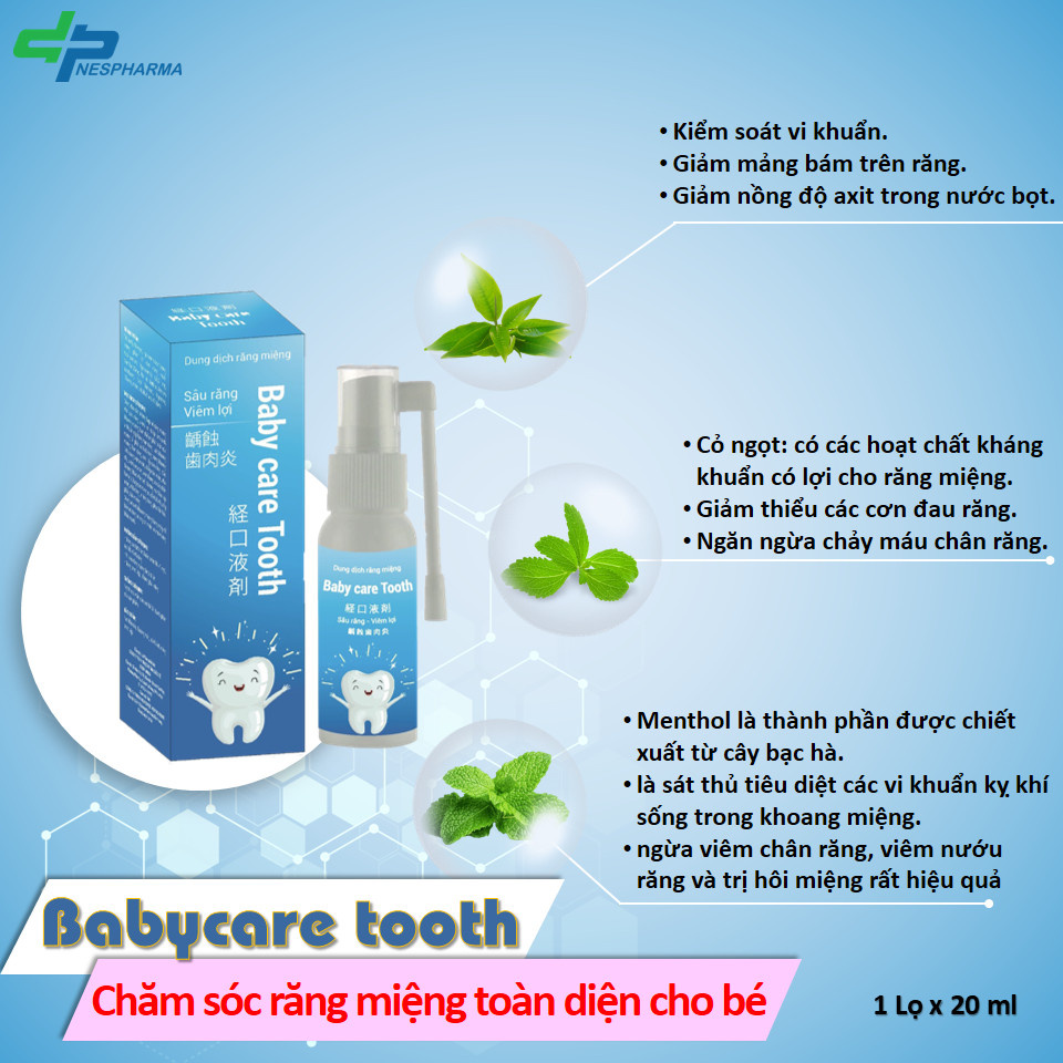 [CHÍNH HÃNG] Xịt Chống Sâu Răng Cho Bé BabyCare Tooth - Hỗ Trợ Điều Trị Hôi Miệng, Sâu Răng, Viêm Lợi Chảy Máu Chân Răng