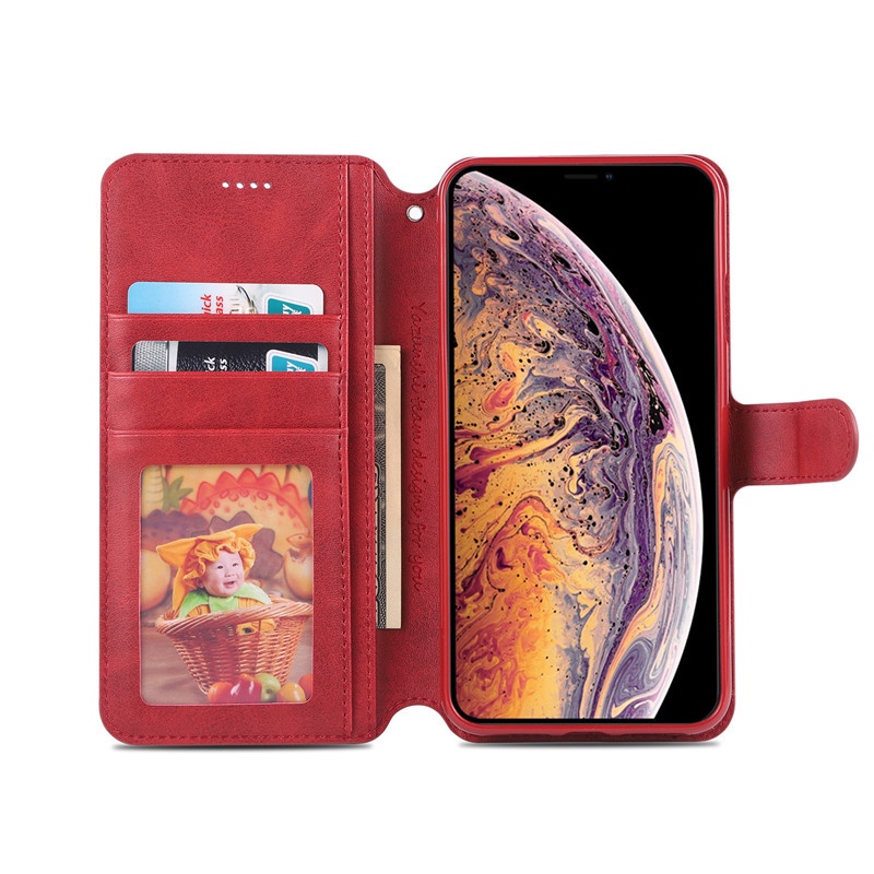 Bao da điện thoại nắp lật có ngăn đựng thẻ chống rơi cho For iPhone X Xr Xs Max 11 12 Pro Max 12 Mini