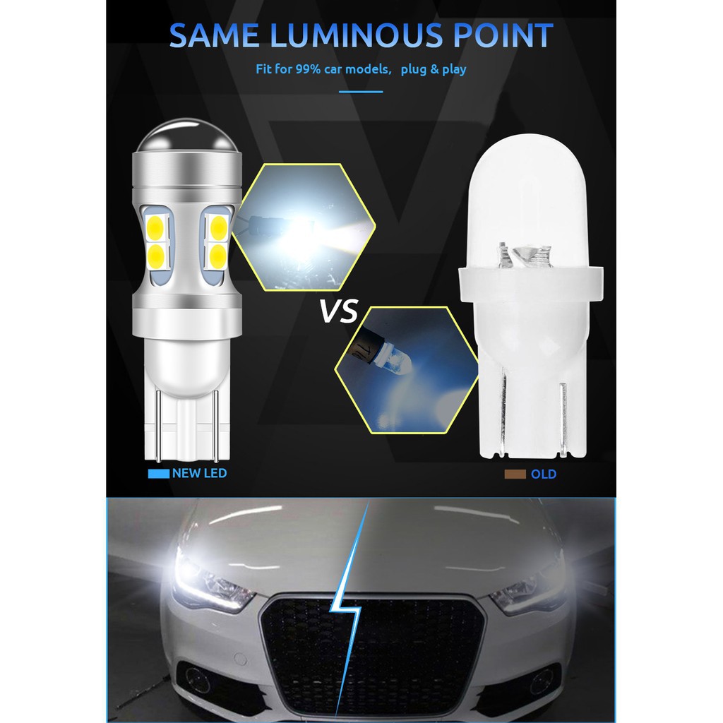 Bóng đèn LED Kevanly T10 194 W5W 10smd gắn xe hơi chuyên dụng