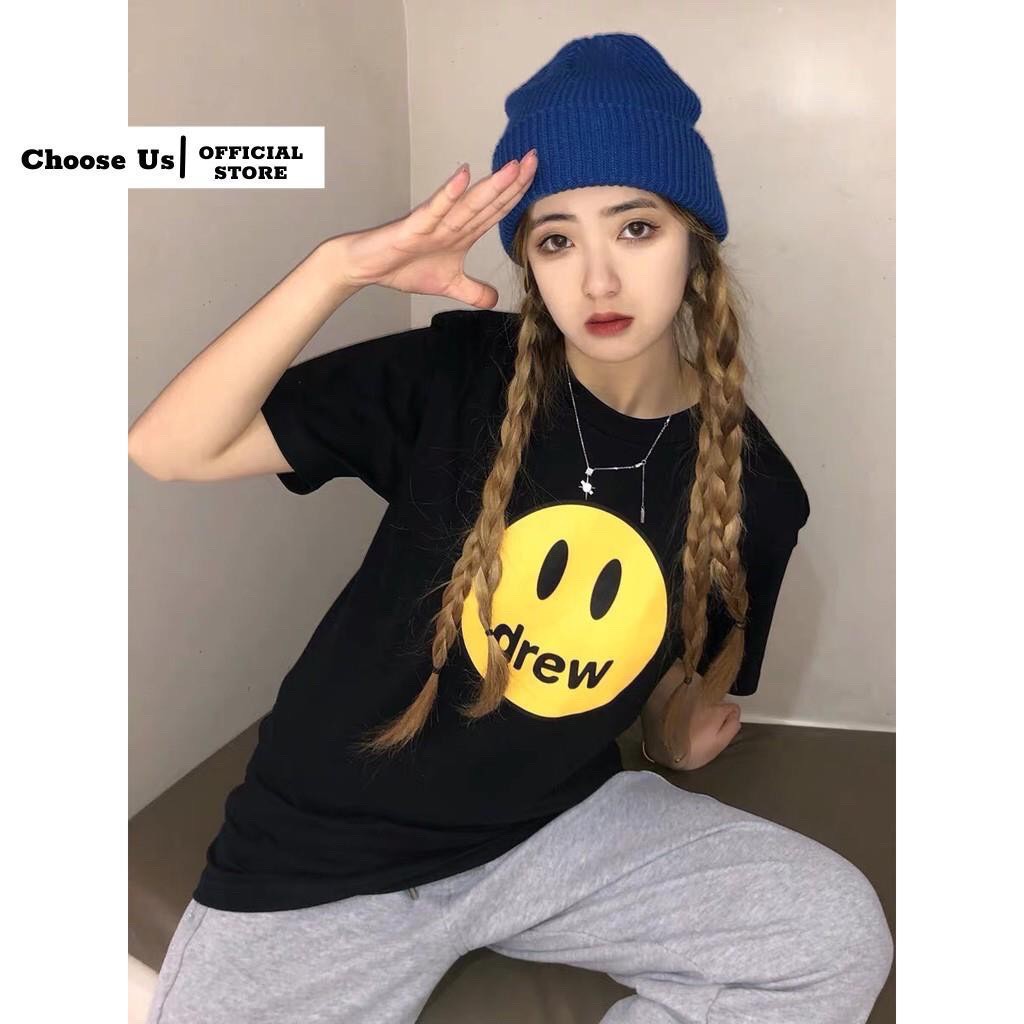 Áo thun form rộng drew vải cotton, tay lỡ unisex dáng dài Choose Us CA008 | BigBuy360 - bigbuy360.vn