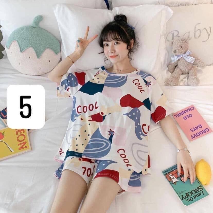 Đồ bộ cộc tay nữ dễ thương thun sữa