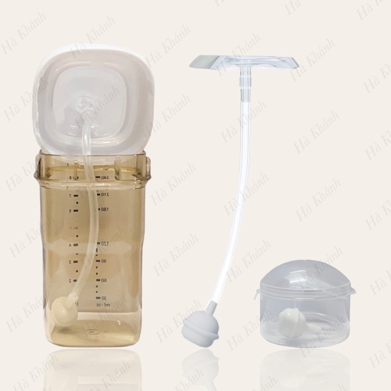 Van chống sặc bình sữa cổ vuông HG P18 - Dây hút chống sặc lắp núm ti cho bé bú mọi tư thế