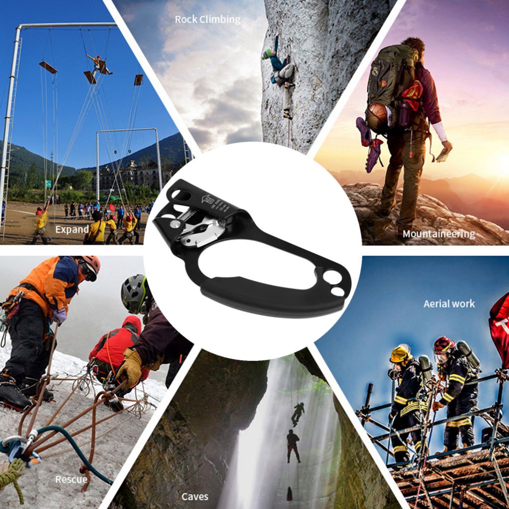 [ff86]Professional Rock Climbing Left Hand Ascender Device Portable Riser for 8-13mm Lanyard Rappelling Gear Outdoor