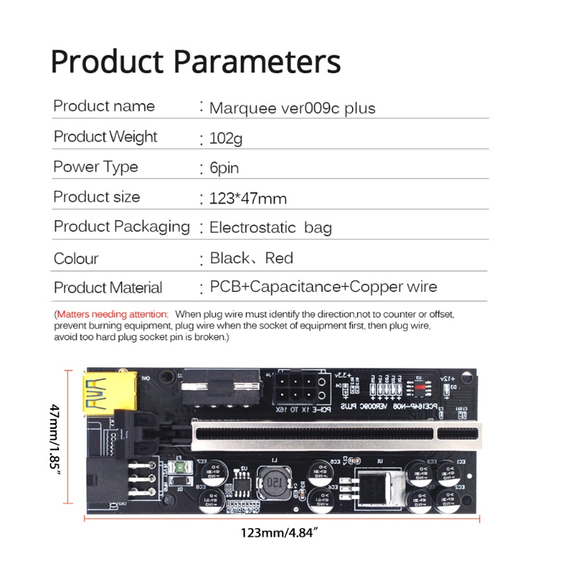 Set thẻ nâng cấp nguồn điện ver009c plus pci-e mở rộng 009c pci express 1x sang 16x 6pin sata