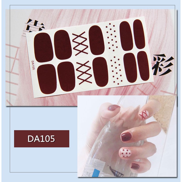 Bộ nail sticker 14 miếng dán móng tay trang trí 3D xinh xắn DA101-DA120 chống thấm nước