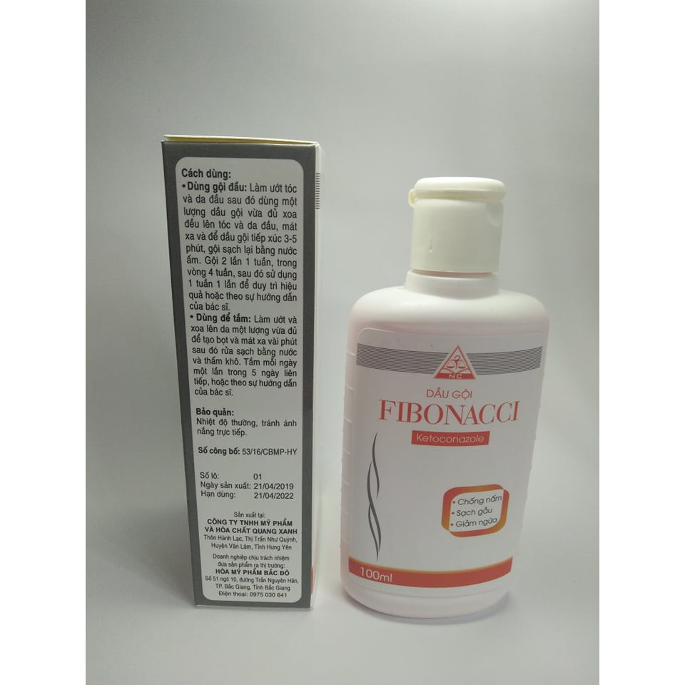 Dầu Gội Sạch Gàu,Giảm Ngứa, Hỗ Trợ Chống Nấm Toàn Thân Fibolacci Chai 100ml