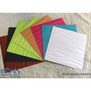 Xốp Dán Tường 3D Vân Sóng Kích Thước 60 x 60cm Loại 1 (Nhiều Màu) - Hàng Mới 100%