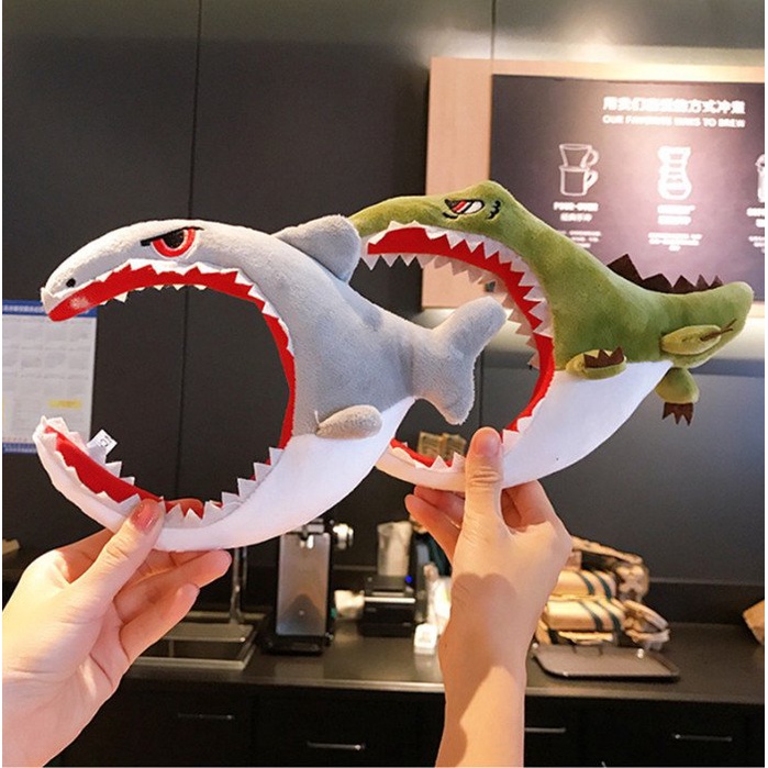 Cài tóc cá mập xanh lá và xám