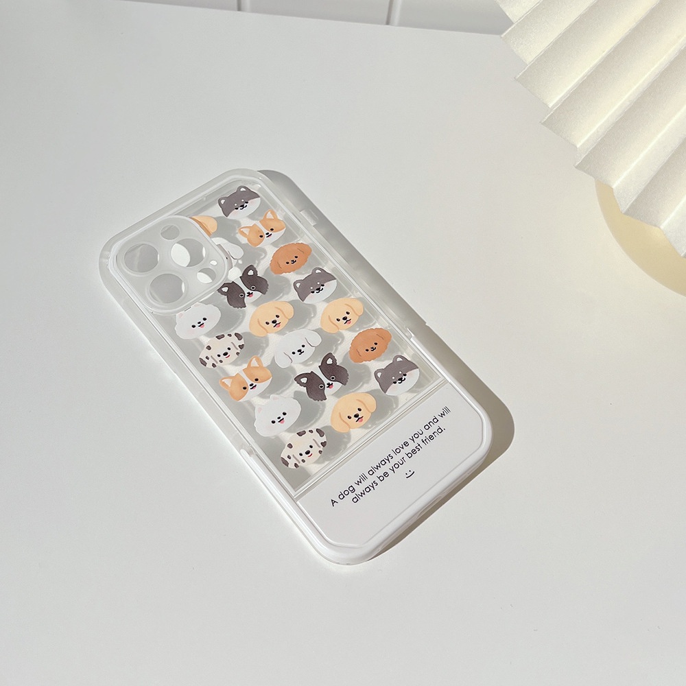 Ốp Điện Thoại Trong Suốt Họa Tiết Hoạt Hình Chú Chó Dễ Thương Kèm Giá Đỡ Cho Iphone 11 8 7 Plus SE2 XS XR 12 13 PRO MAX