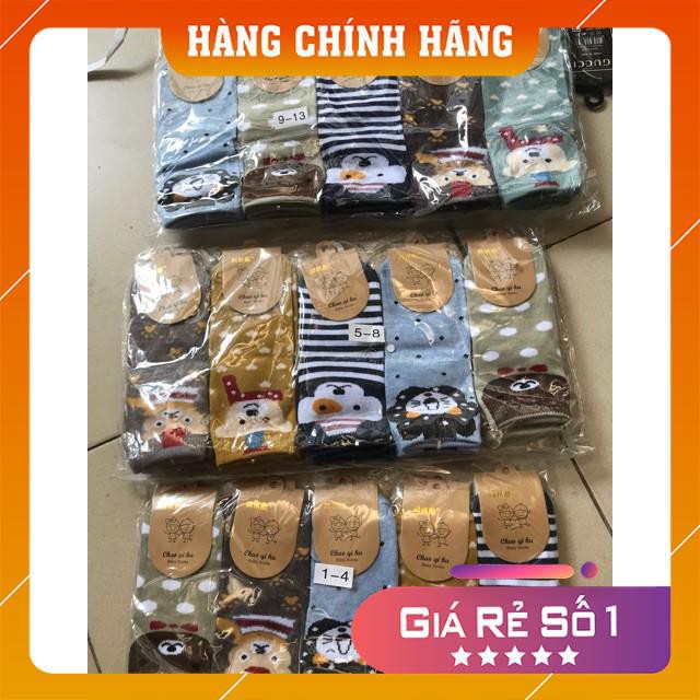 Set 10 đôi tất cổ cao hình con vật đáng yêu có size cho bé 1-13 tuổi mã 9007 - Video+ảnh thật