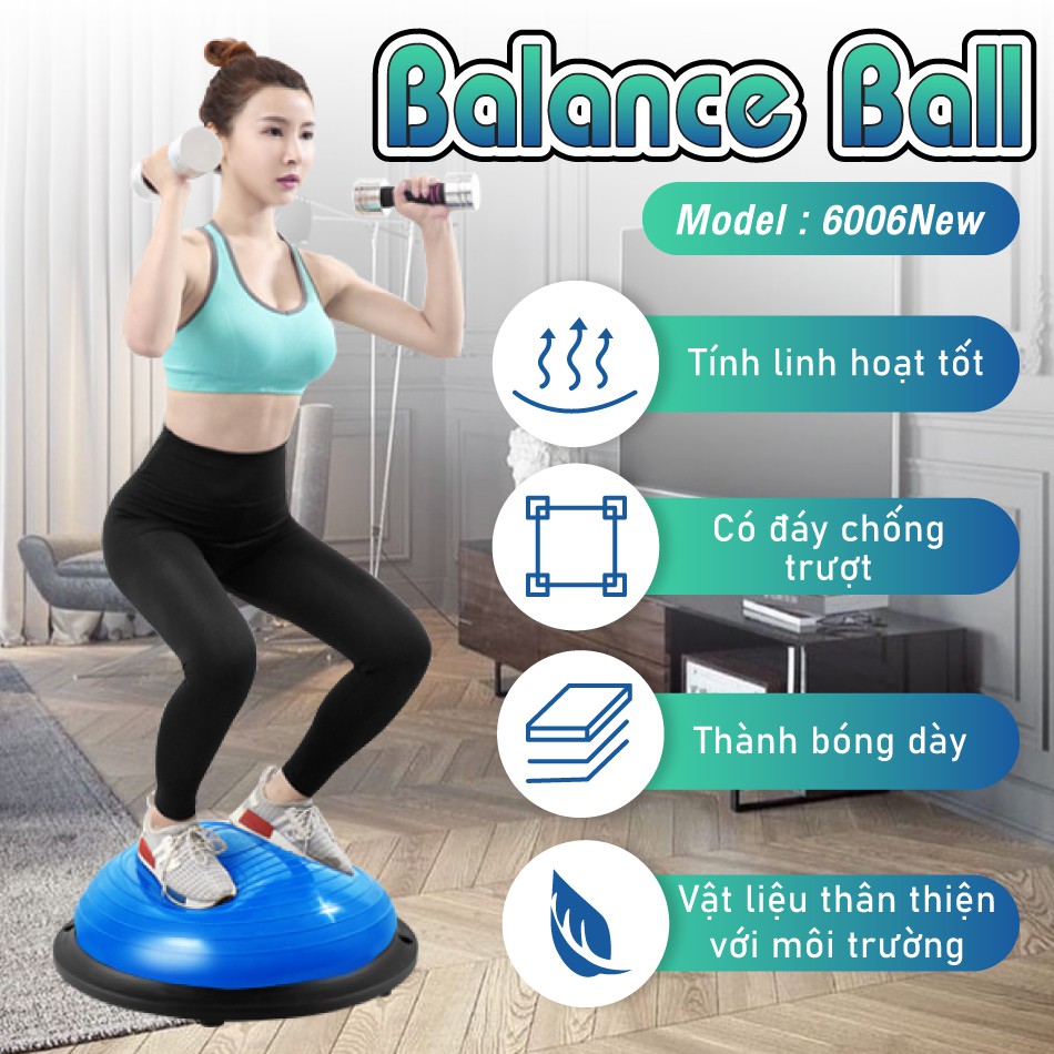 BG Bóng tập YOGA bóng thăng bằng cao cấp BLUE tặng bơm bóng