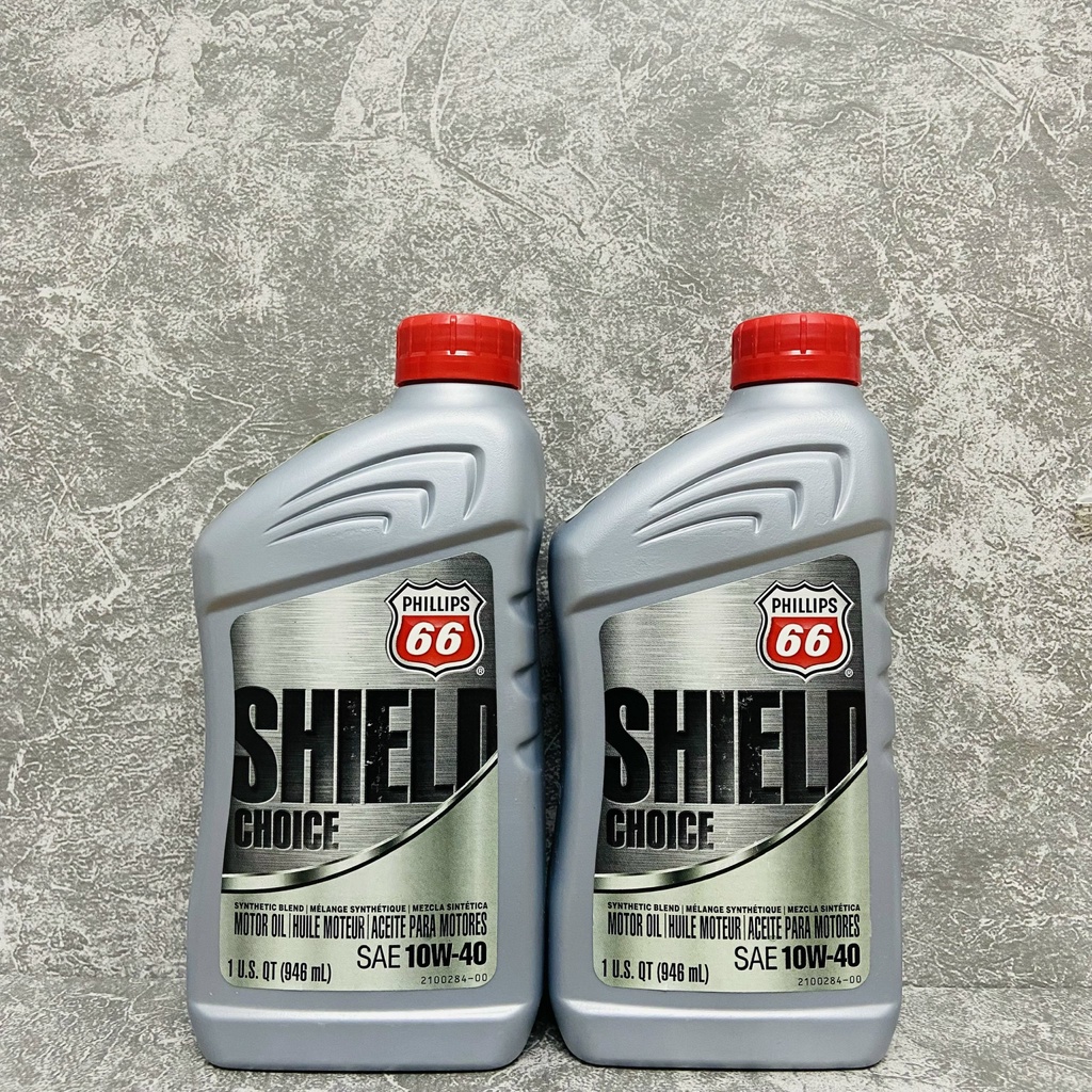 Nhớt xe côn tay, xe số Phillips66 SHIELD Choice 10W40 946ML (Mỹ)