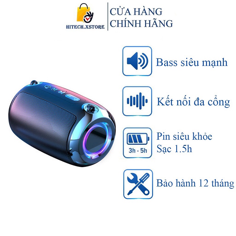 Loa bluetooth mini bass mạnh Smart Bass S1 có đèn led RGB Loa máy tính nghe nhạc hát karaoke Không dây Giá rẻ Pin trâu