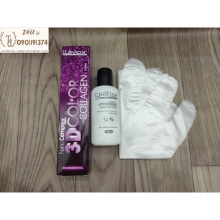 Combo nhuộm Lavox có 100ml Oxy & bao tay