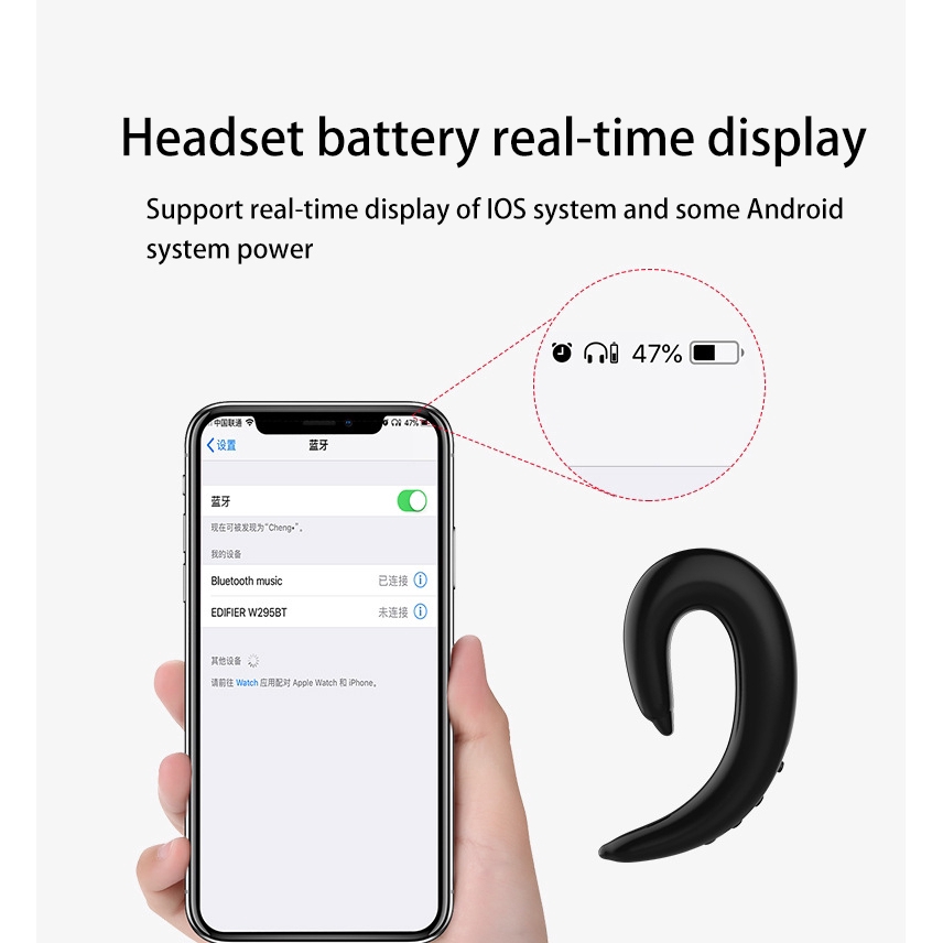 Set tai nghe bluetooth dạng móc vành tai kèm dây cáp tiện dụng | BigBuy360 - bigbuy360.vn