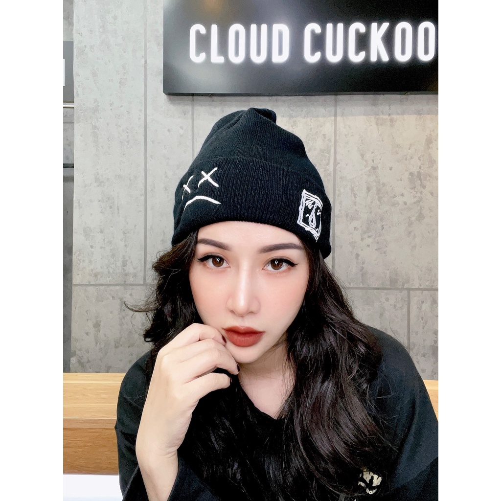 Mũ Len Unisex Thêu Họa Tiết Mặt Mếu XX - Mã Số: ML0511