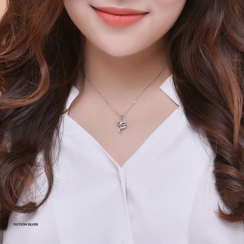 Dây chuyền hồ ly bạc Ý 925 mạ vàng cao cấp Vòng cổ nữ tình duyên, may mắn DUYSON SILVER [DCXK21]