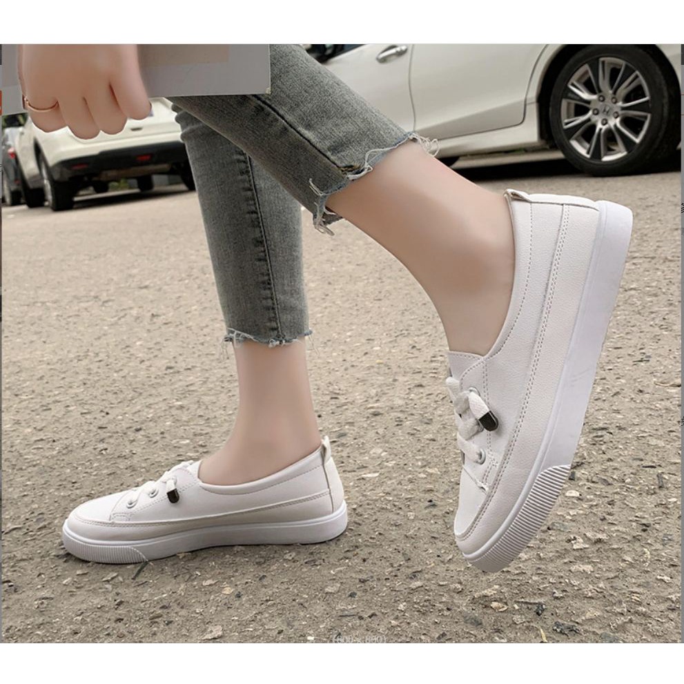 Xả hàng_ Giầy thể thao nữ/ slip on nữ dây rút hè lót có chữ