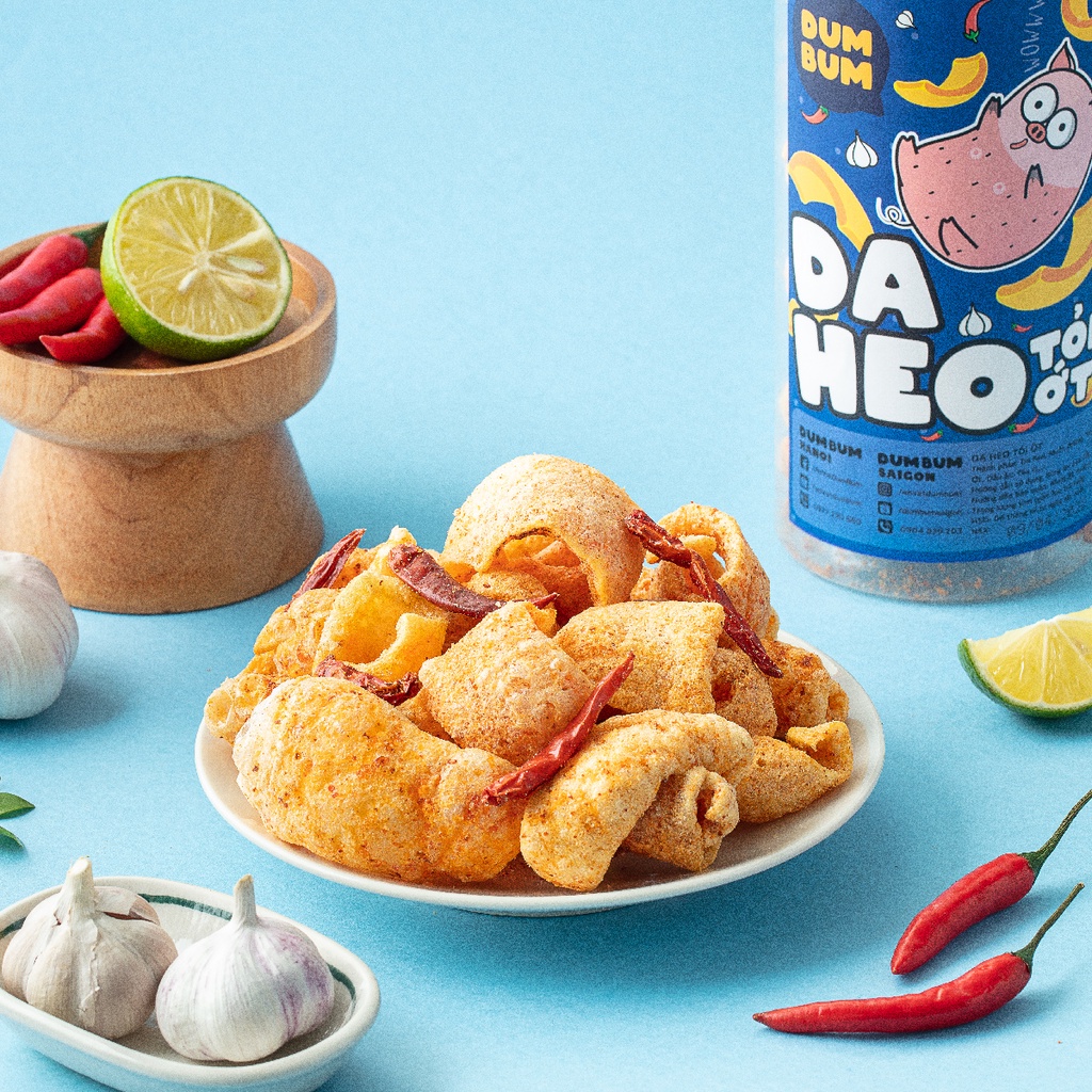 Da heo tỏi ớt 140g DumBum đồ ăn vặt Hà Nội vừa ngon vừa rẻ