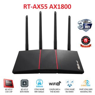 Bộ Phát Wifi 6 Asus RT-AX55 Băng Tầng Kép,Chuẩn AX1800, Chíp Xử Lý Quad-Core1,5Ghz