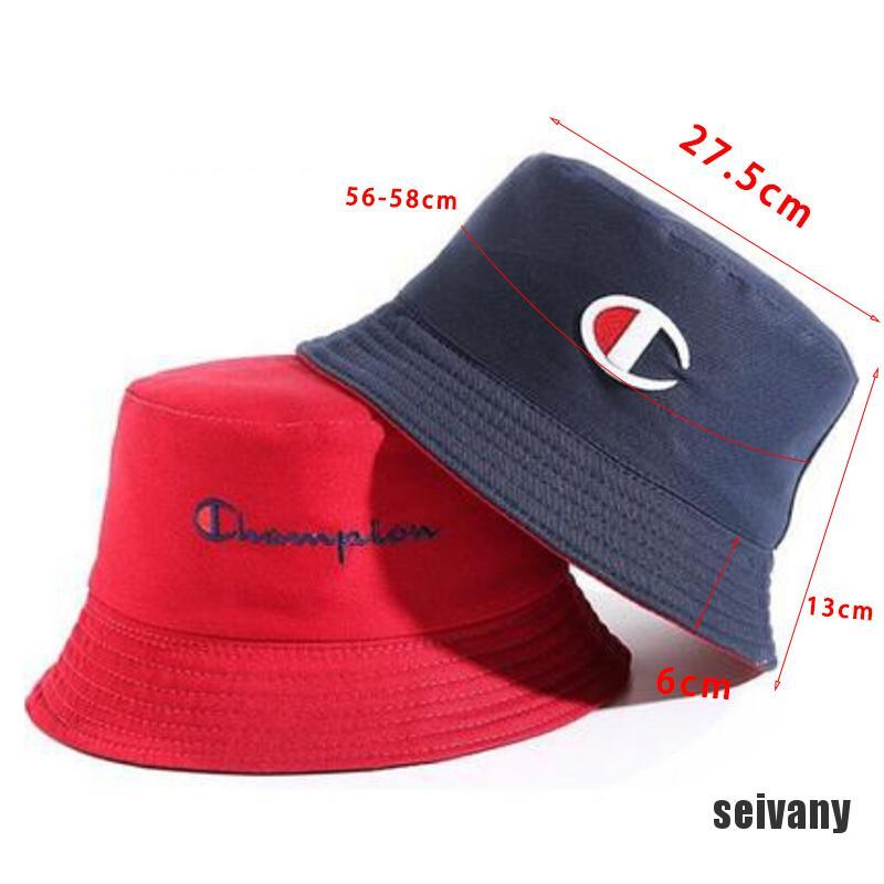 [sei] Champion Unisex Fashion Breathable Double Sided Cotton Bucket Hat SunCap wyf