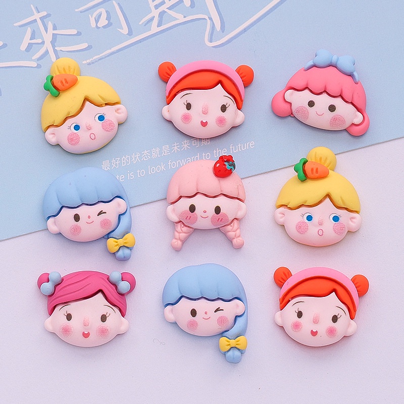 10 Phụ Kiện Keo Dán Hình Mặt Công Chúa Dùng Trang Trí Điện Thoại/ Album Ảnh