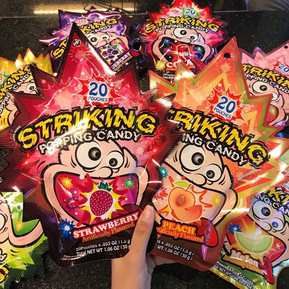 Kẹo nổ STriking poppibg candy Thái Lan 20k/ gói 20 gói nhỏ. Date đến 31/12/20201.