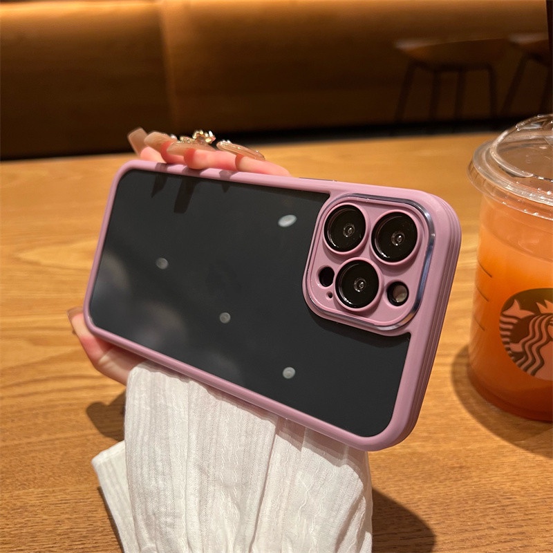 Ốp Điện Thoại Trong Suốt Đơn Giản Sang Trọng Với Miếng Dán Bảo Vệ Ống Kính Máy Ảnh Cho iPhone 11 12 Pro Max 13 Pro Max