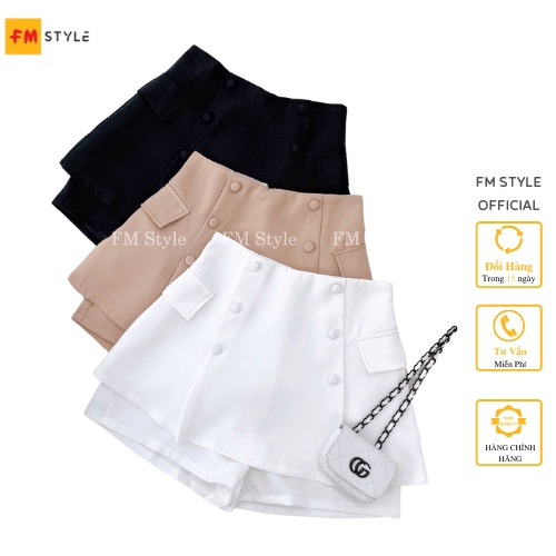 Chân váy 2 túi bản phối nút thương hiệu FM STYLE 210806322