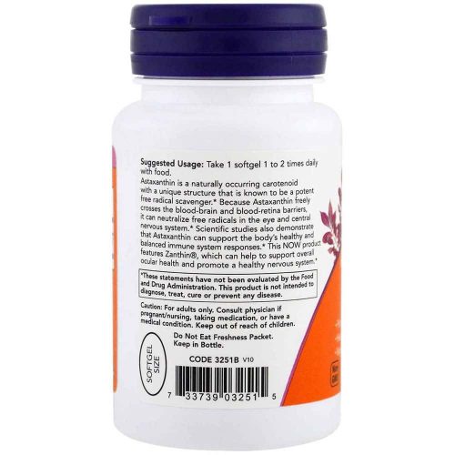 Viên Uống Chống Oxy Hoá Trẻ Hóa Tế Bào NOW Astaxanthin 4mg 90 Viên Từ Mỹ