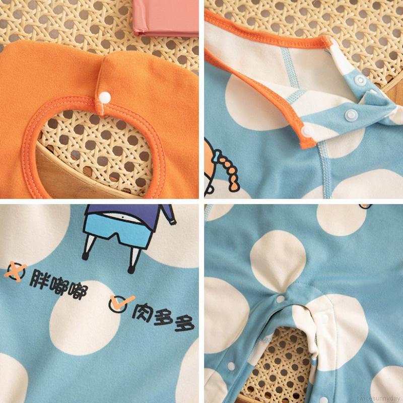 Bộ áo liền quần vải cotton mềm mại thoải mái cho bé sơ sinh
