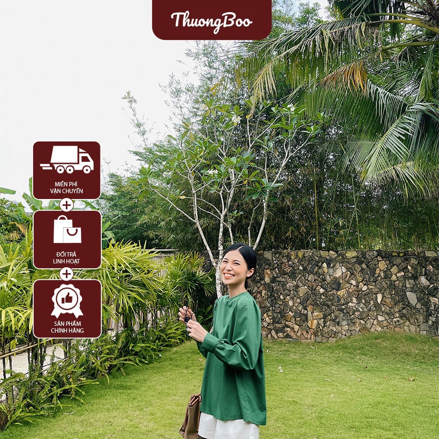 Áo Kiểu Nữ Sang Chảnh Tay Dài Thuongboo Chất Silk Cotton Thoáng Mát Thời Trang Cao Cấp - Soul Top