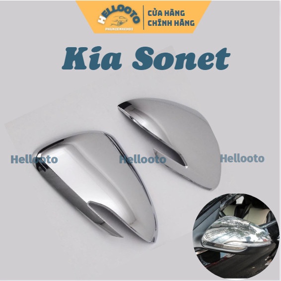 Bộ 2 Ốp Gáo Gương Xe Kia Sonet 2021 2022 2023 Mạ Crom Cao Cấp trang trí ốp chống xước cho xe - tặng kèm keo tăng dính