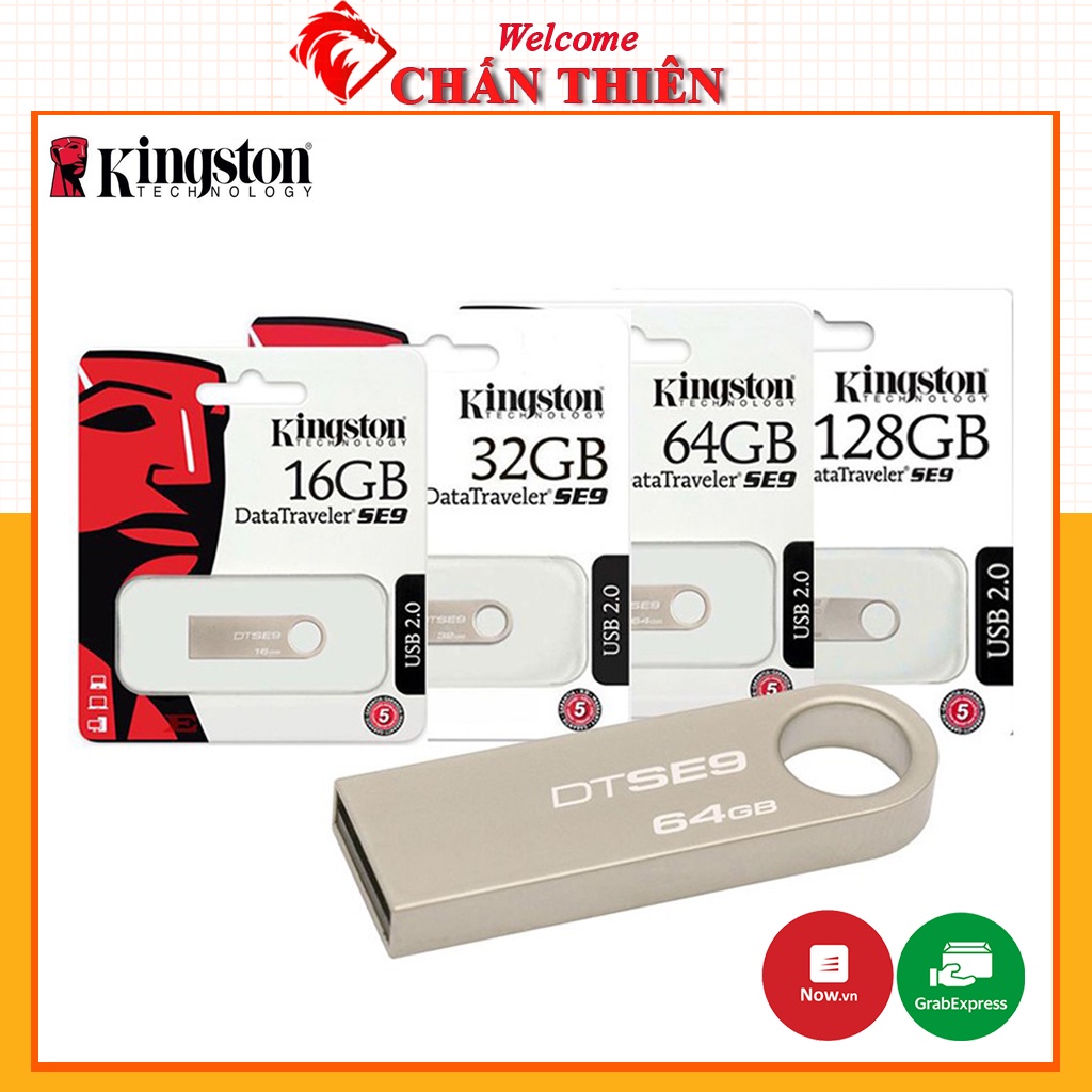 USB Kingston 64Gb/32Gb/16Gb/8Gb/4Gb/2Gb USB 2.0 3.0 SE 9 chống nước thiết kế nhỏ gọn Bảo hành 12 tháng