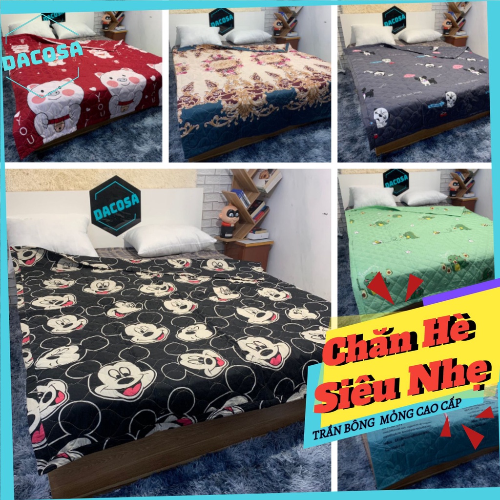 Chăn hè siêu gọn nhẹ chất liệu cotton poly thấm hút mồ hôi tốt