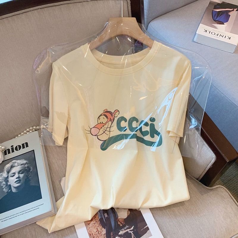 Áo Thun Tay Ngắn Cổ Tròn In Chữ Thời Trang Xuân Hè Mới