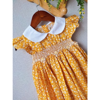 Đầm smock Daisy vàng