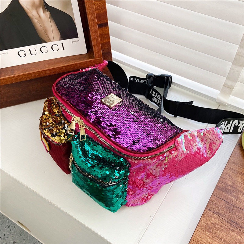 Túi Đeo Chéo Vai Đính Sequin Màu Gradient Thời Trang Dành Cho Nữ