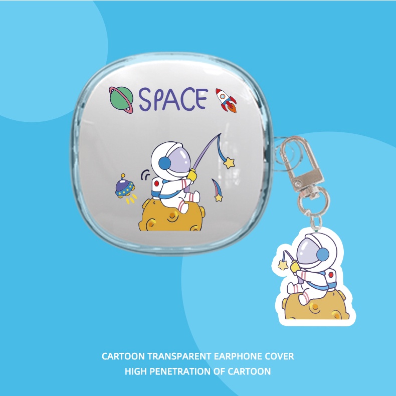 Vỏ Bọc Hộp Sạc Tai Nghe Baseus Bowie Wm02 Bằng TPU Mềm Trong Suốt Chống Sốc Kèm Móc Treo