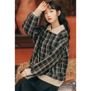 [SIÊU RẺ] ÁO NỈ KẺ MIX LEN